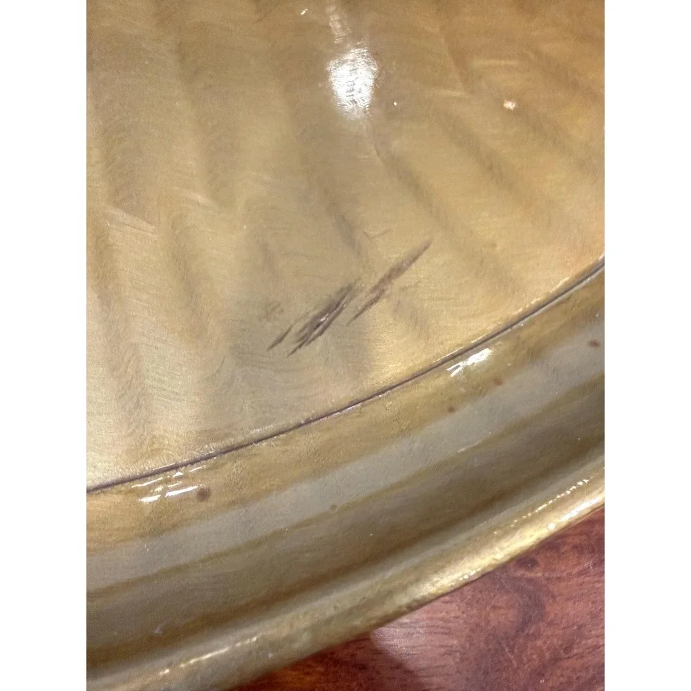 Vintage Gold Lacquer Tray, Hand Painted Butterfly Oval‎ Serving Tray - 18